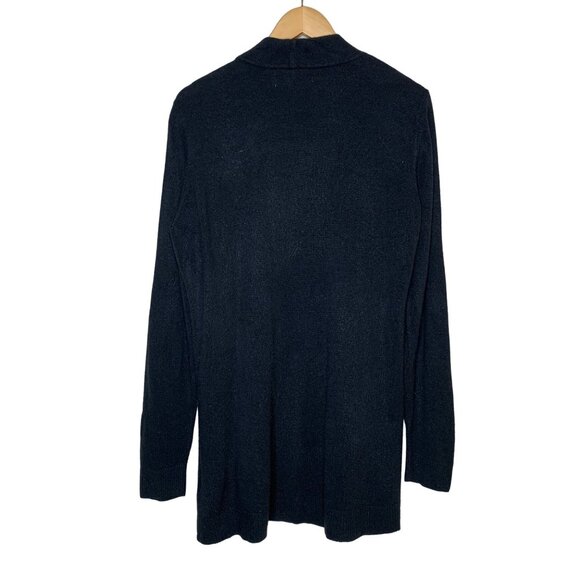 Karen Scott Open Front Cardigan Duster Black Soft Knit Women's Size Large (0X) - Picture 4 of 4